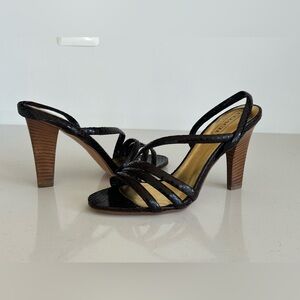 Coach Beatriz Brown Python Print Sandals, 6M, new w/box